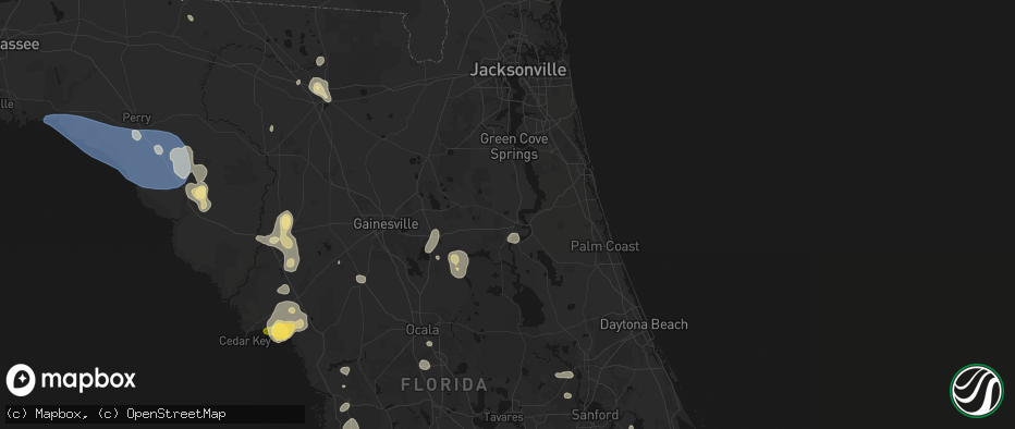 Hail map in Palatka, FL on July 17, 2026
