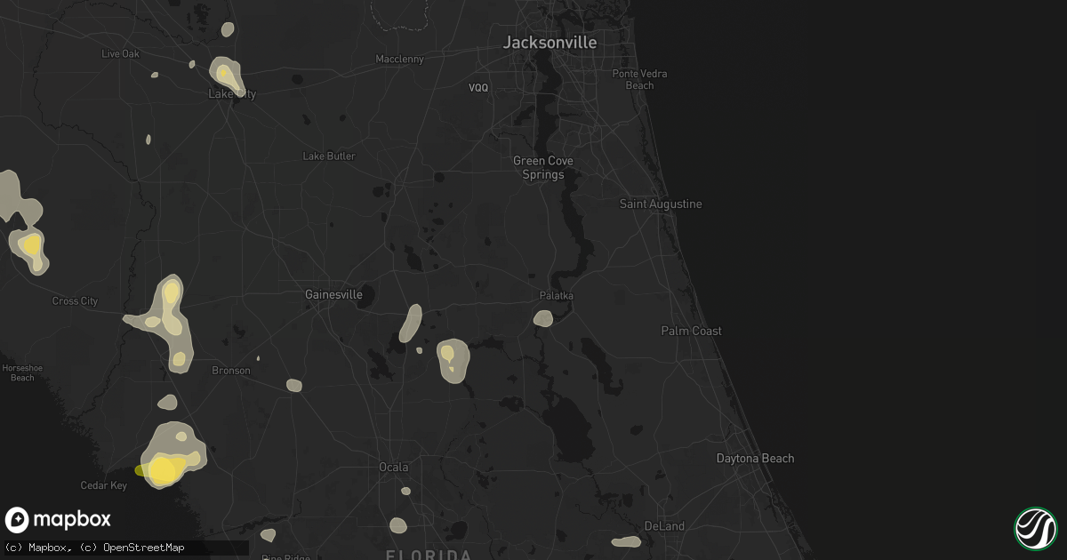 Hail map in Palatka, FL on July 17, 2026