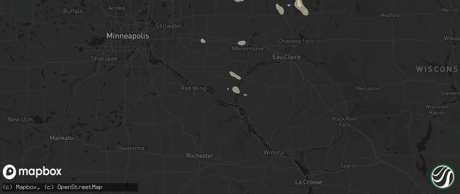 Hail map in Pepin, WI on July 17, 2026