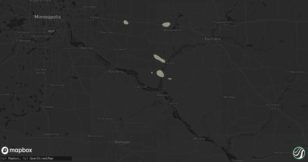 Hail map in Pepin, WI on July 17, 2026