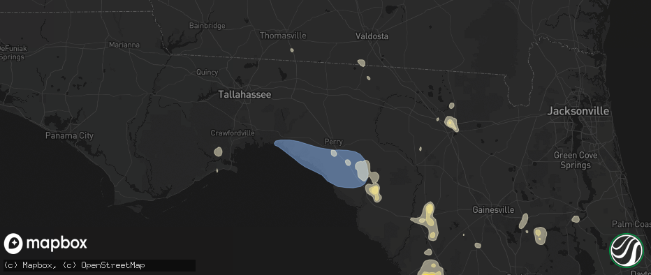 Hail map in Perry, FL on July 17, 2026