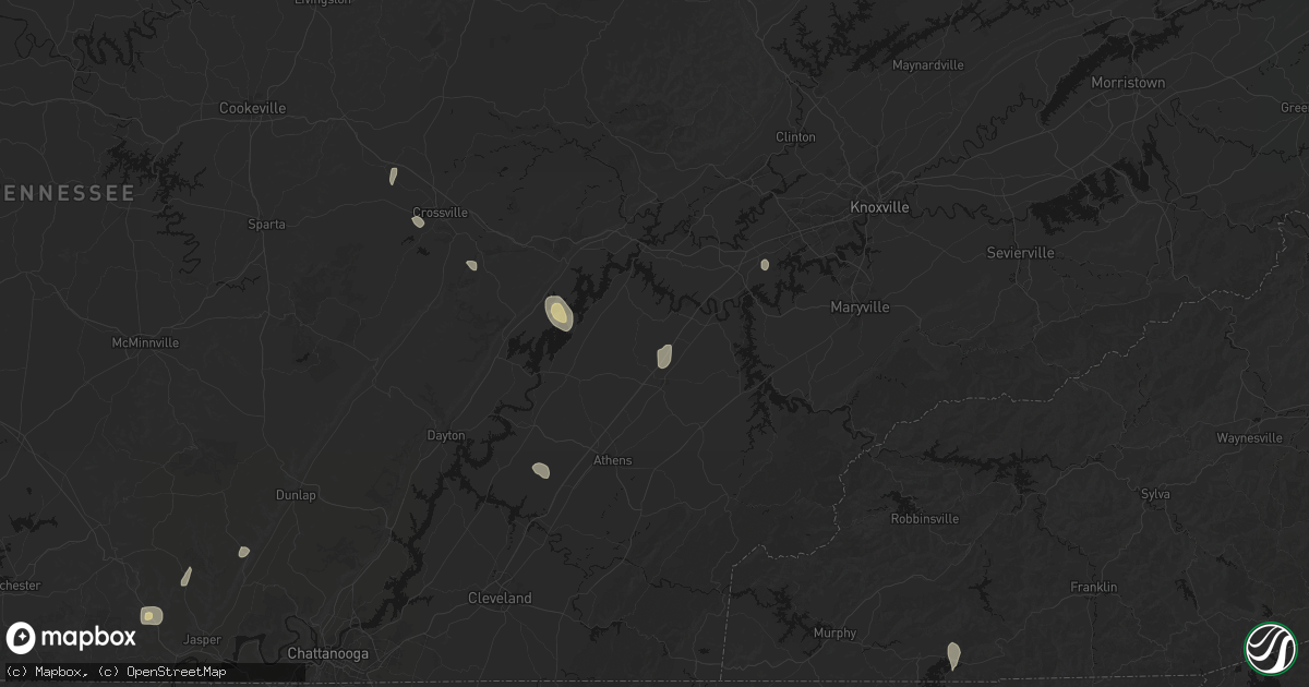 Hail map in Philadelphia, TN on July 17, 2026