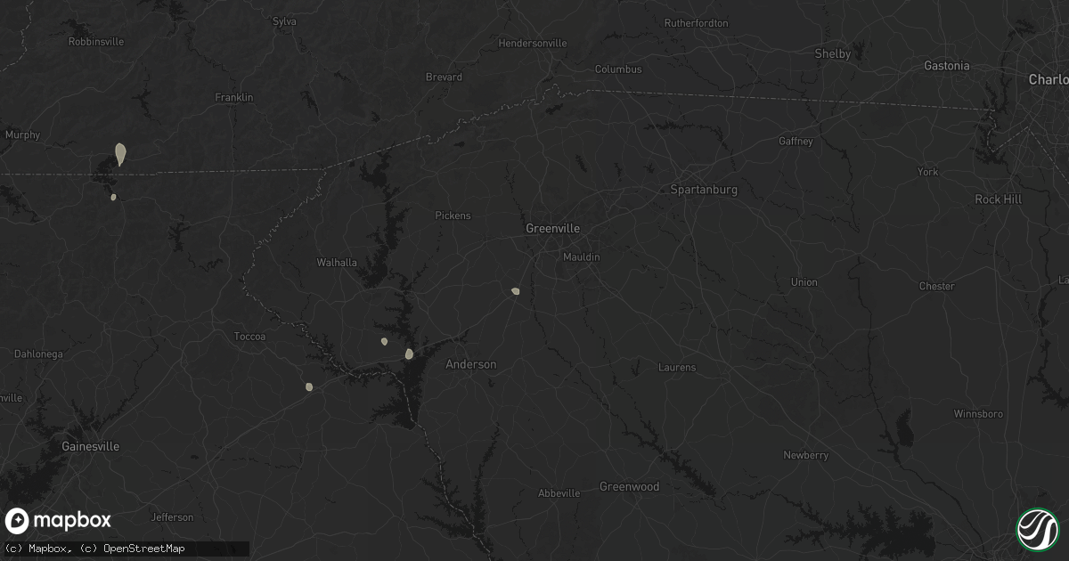 Hail map in Piedmont, SC on July 17, 2026