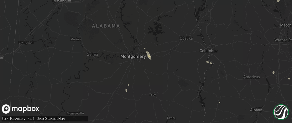 Hail map in Pike Road, AL on July 17, 2026