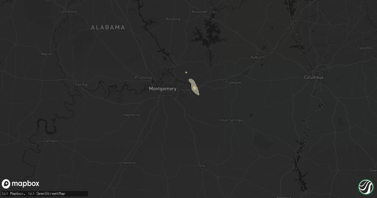 Hail map in Pike Road, AL on July 17, 2026