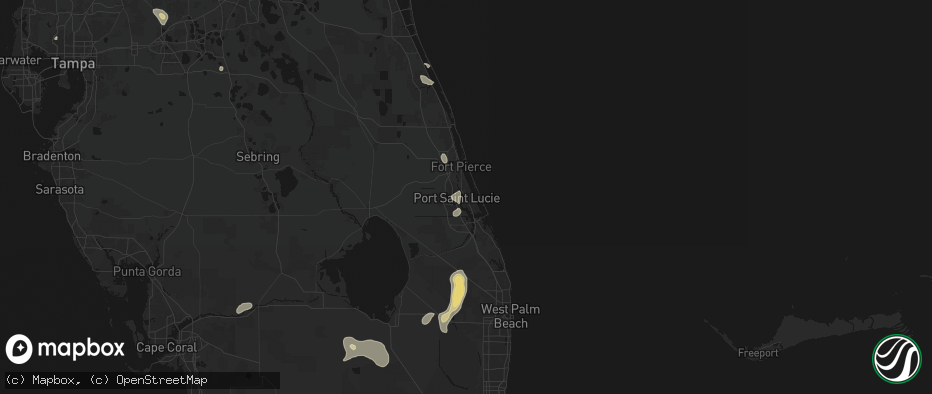 Hail map in Port Saint Lucie, FL on July 17, 2026