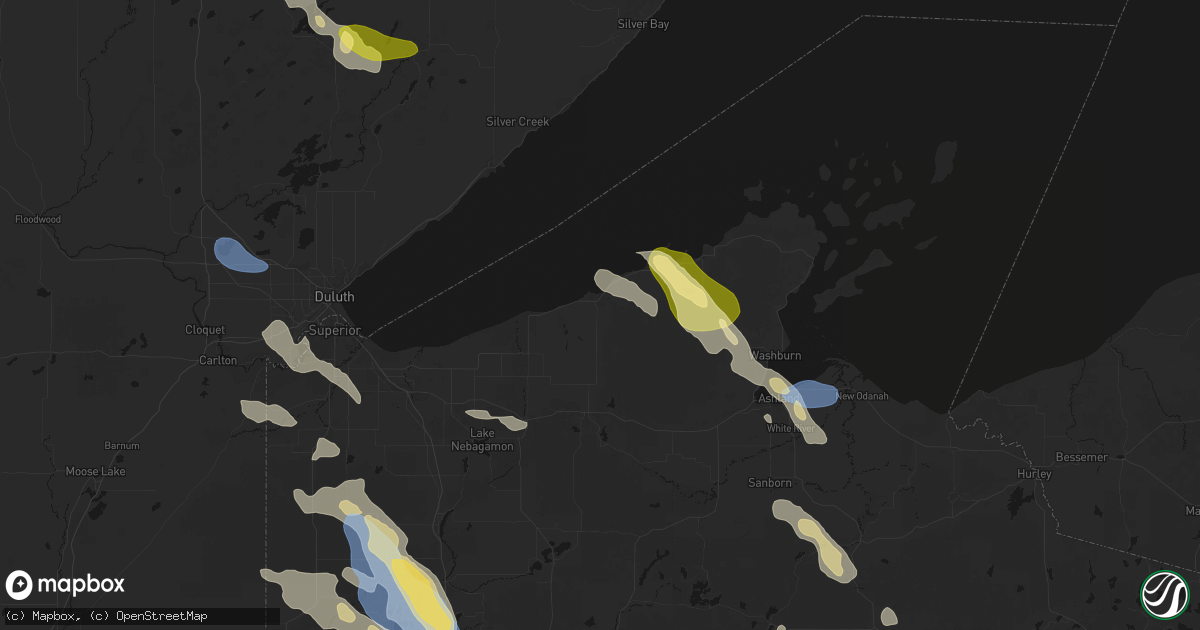 Hail map in Port Wing, WI on July 17, 2026