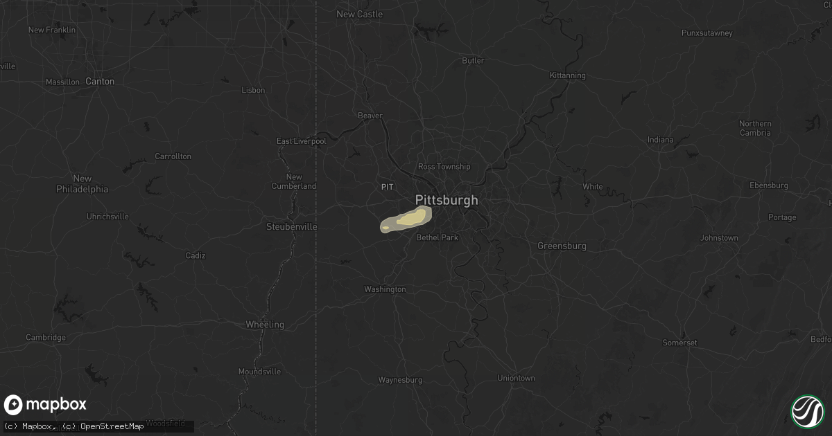 Hail map in Presto, PA on July 17, 2026