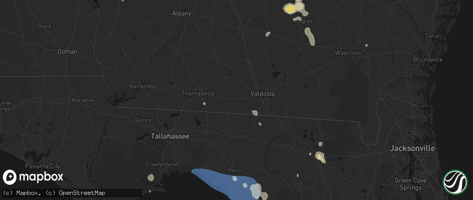 Hail map in Quitman, GA on July 17, 2026