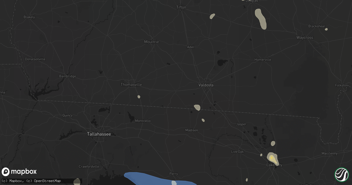 Hail map in Quitman, GA on July 17, 2026