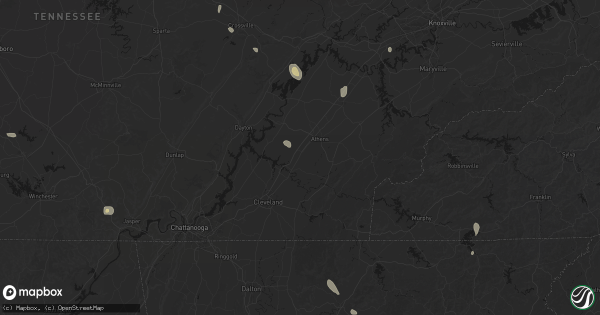 Hail map in Riceville, TN on July 17, 2026