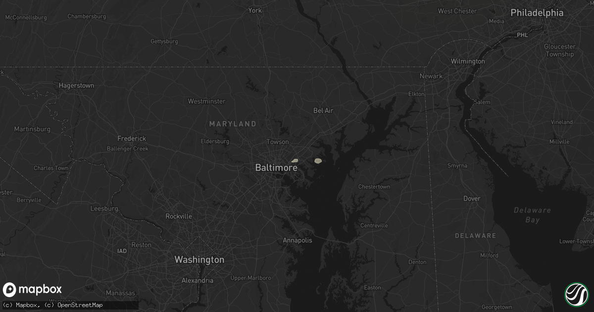 Hail map in Rosedale, MD on July 17, 2026