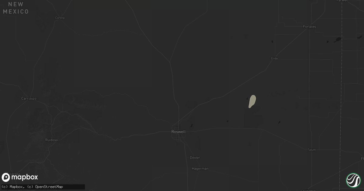Hail map in Roswell, NM on July 17, 2026