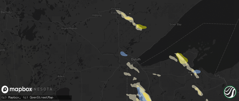 Hail map in Saginaw, MN on July 17, 2026