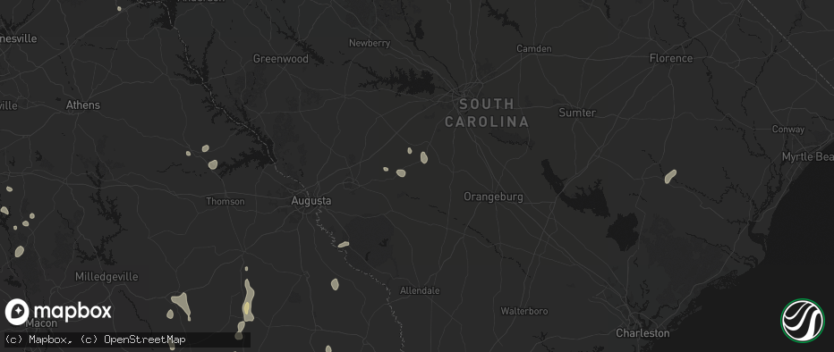 Hail map in Salley, SC on July 17, 2026