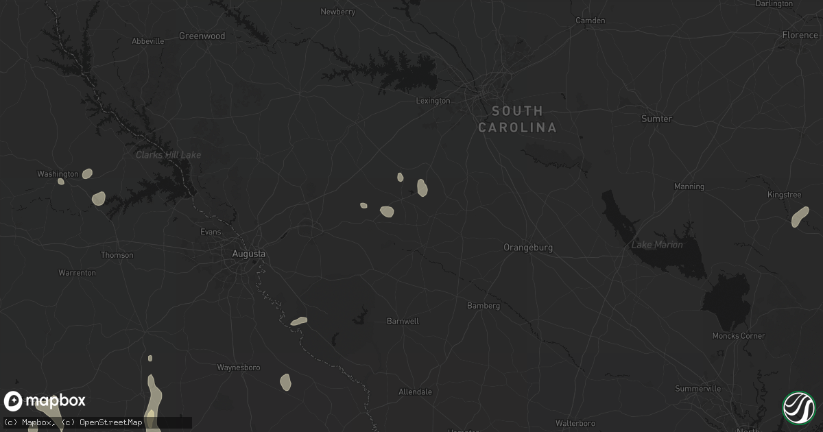 Hail map in Salley, SC on July 17, 2026