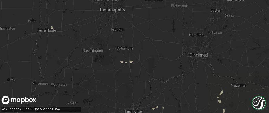 Hail map in Scipio, IN on July 17, 2026