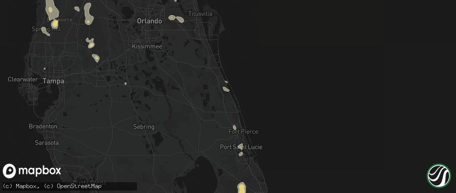 Hail map in Sebastian, FL on July 17, 2026