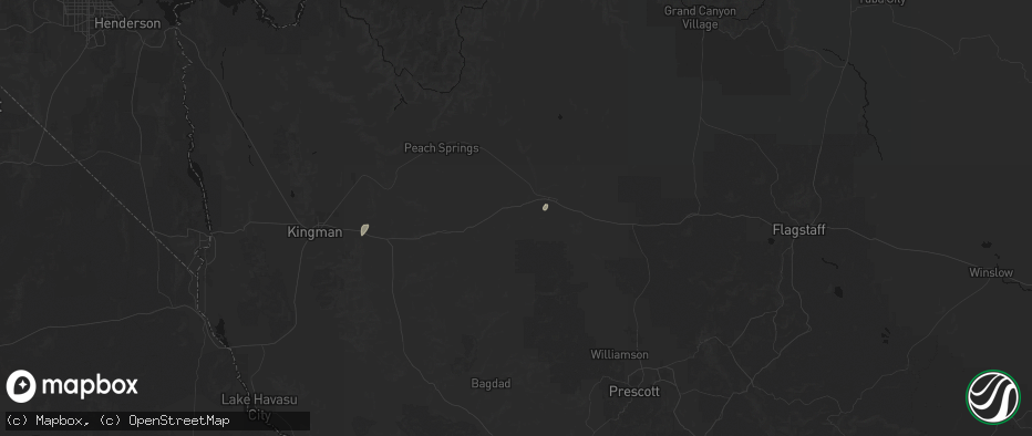 Hail map in Seligman, AZ on July 17, 2026