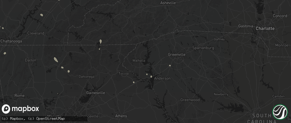 Hail map in Seneca, SC on July 17, 2026