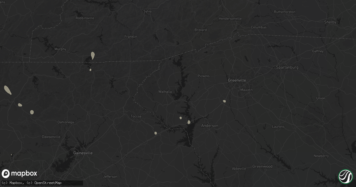 Hail map in Seneca, SC on July 17, 2026