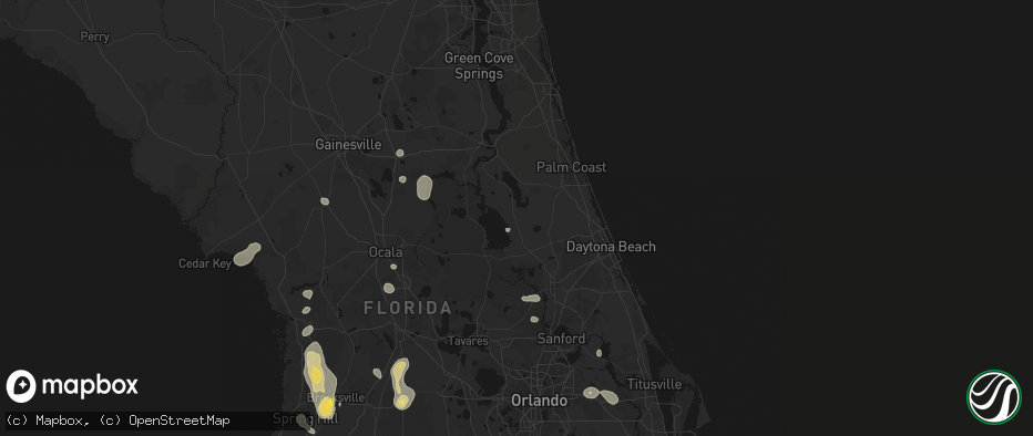 Hail map in Seville, FL on July 17, 2026