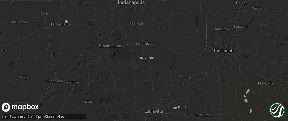 Hail map in Seymour, IN on July 17, 2026
