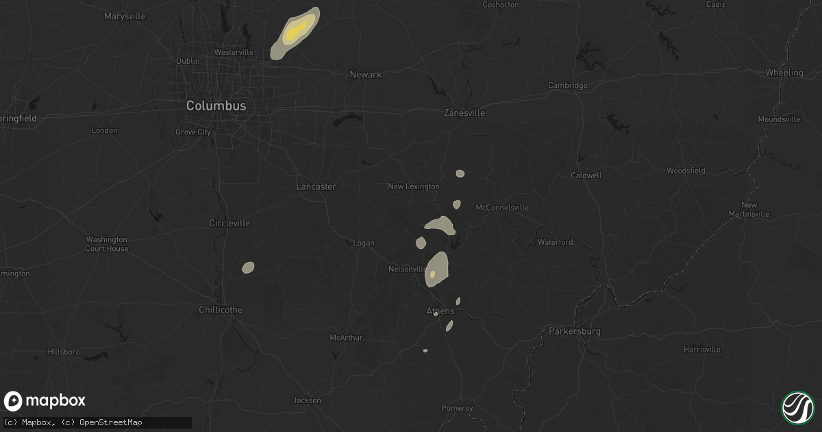 Hail map in Shawnee, OH on July 17, 2026