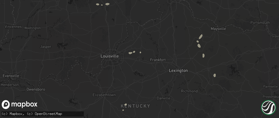 Hail map in Shelbyville, KY on July 17, 2026