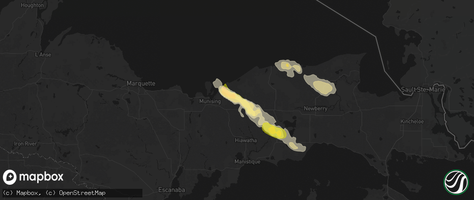 Hail map in Shingleton, MI on July 17, 2026