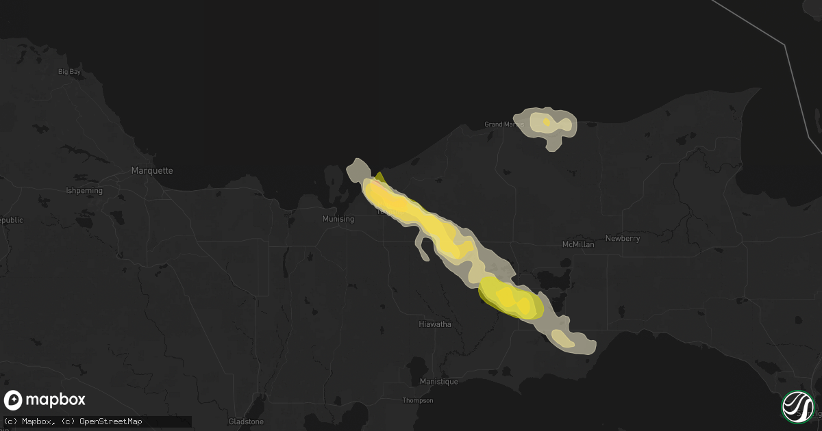 Hail map in Shingleton, MI on July 17, 2026
