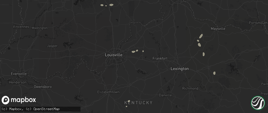 Hail map in Simpsonville, KY on July 17, 2026