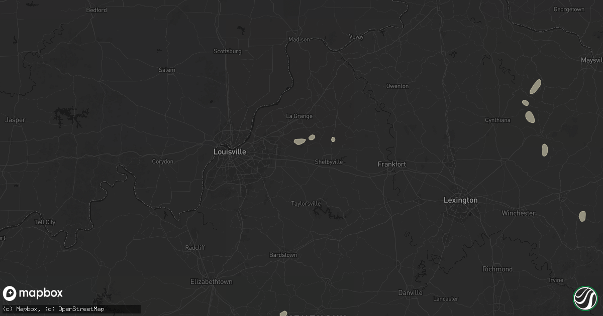 Hail map in Simpsonville, KY on July 17, 2026