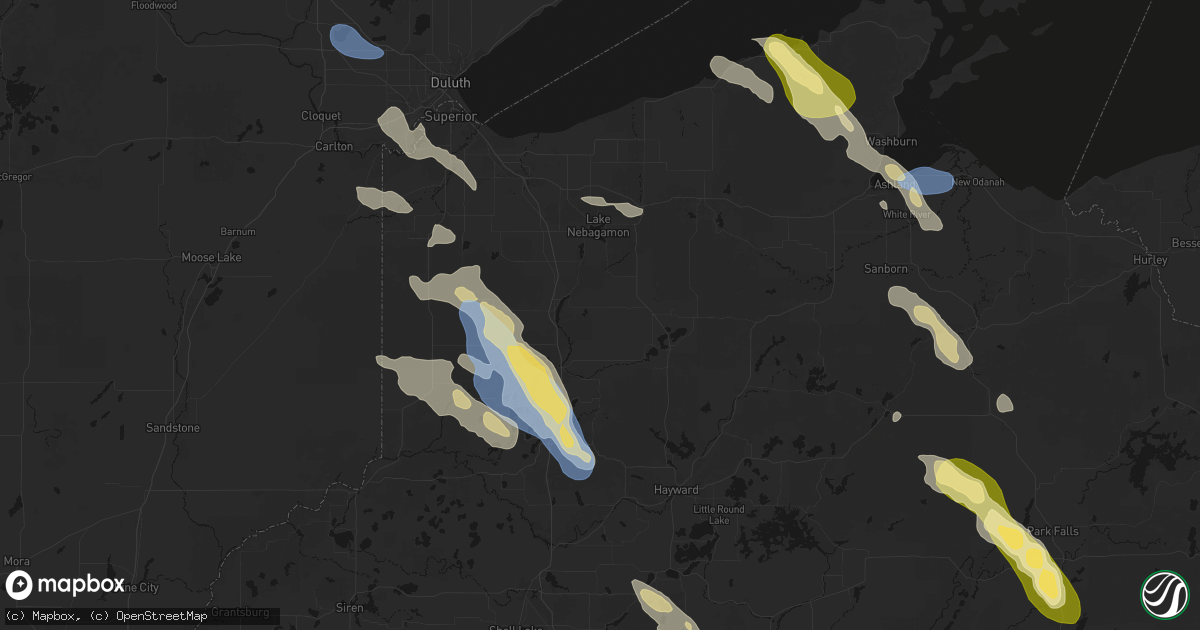 Hail map in Solon Springs, WI on July 17, 2026