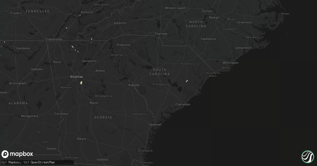 Hail map in South Carolina on July 17, 2026