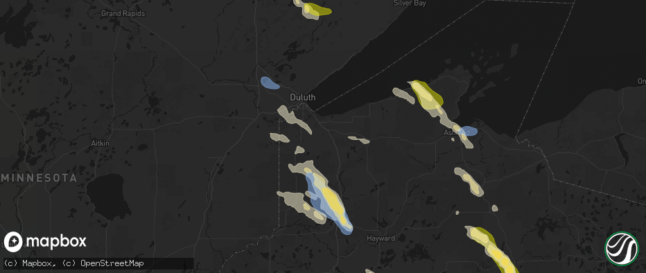 Hail map in South Range, WI on July 17, 2026