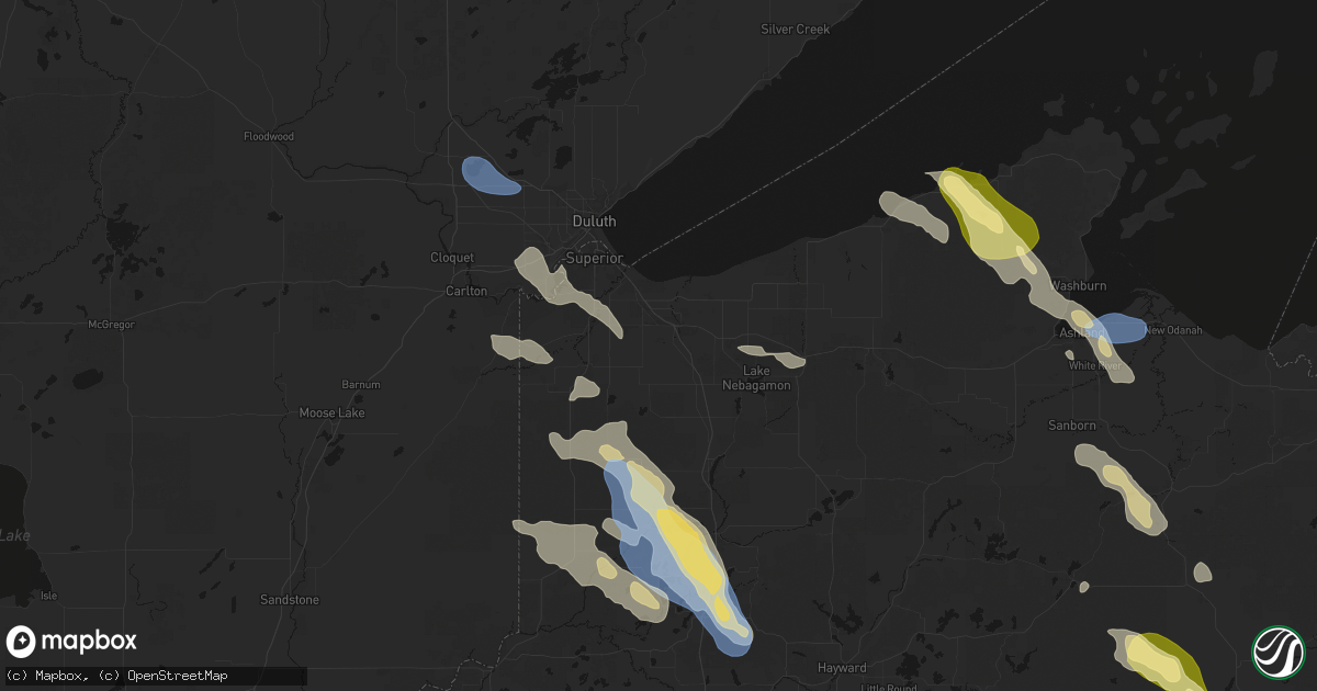 Hail map in South Range, WI on July 17, 2026