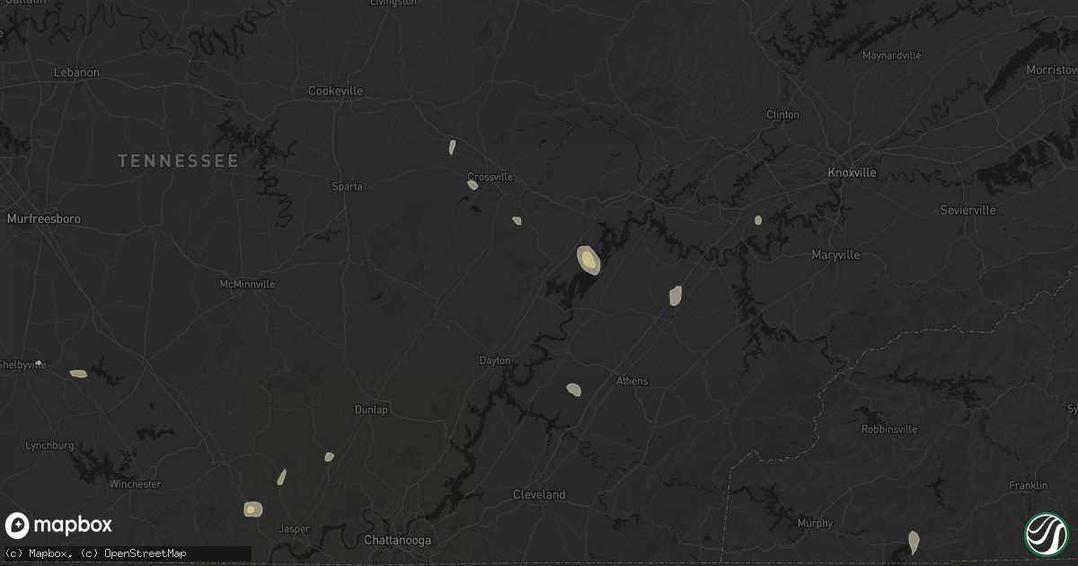 Hail map in Spring City, TN on July 17, 2026