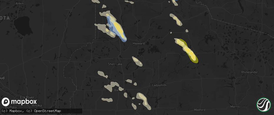 Hail map in Stone Lake, WI on July 17, 2026
