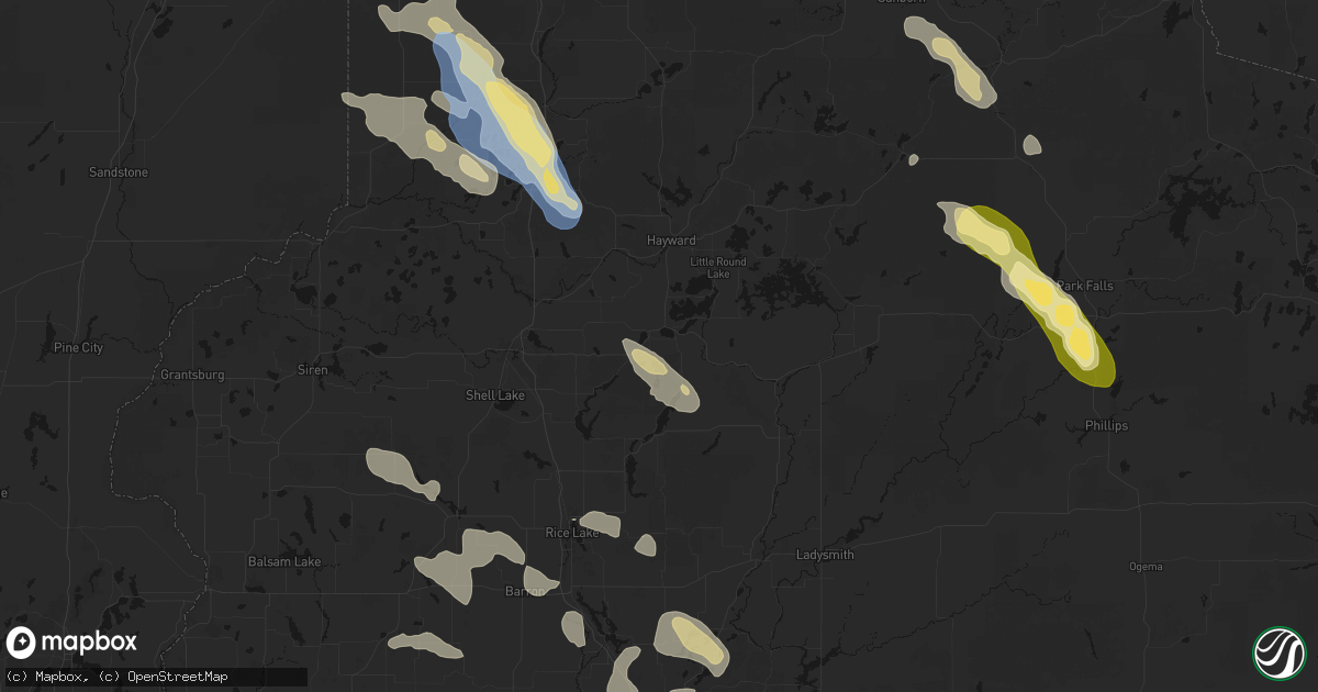 Hail map in Stone Lake, WI on July 17, 2026