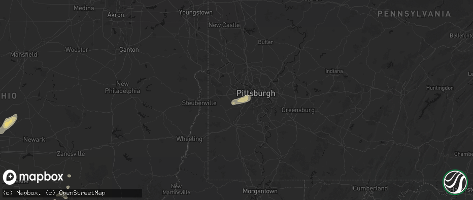 Hail map in Sturgeon, PA on July 17, 2026