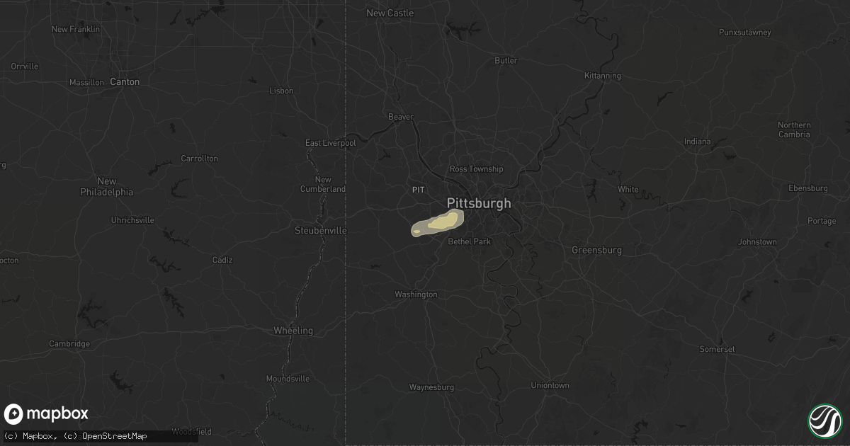 Hail map in Sturgeon, PA on July 17, 2026