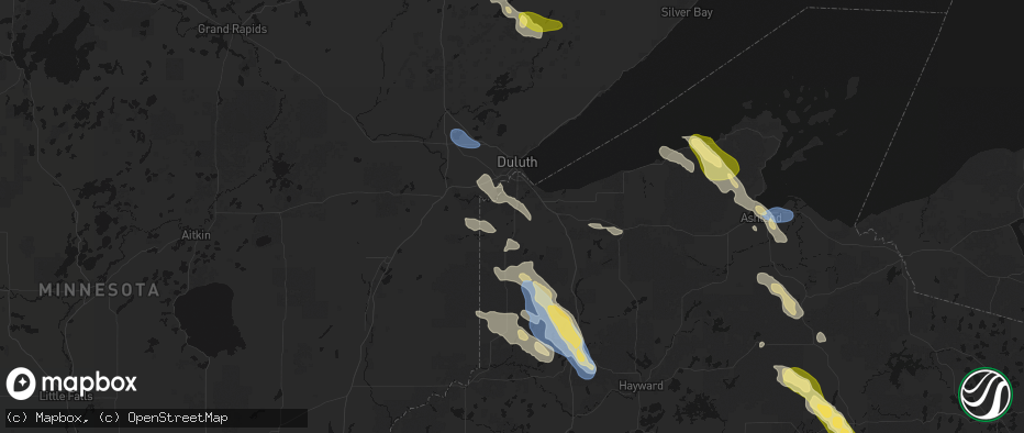 Hail map in Superior, WI on July 17, 2026