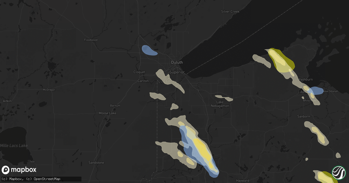 Hail map in Superior, WI on July 17, 2026