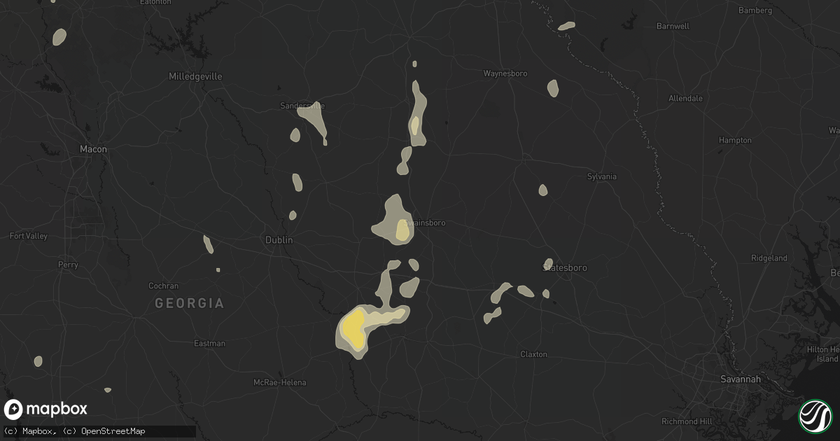 Hail map in Swainsboro, GA on July 17, 2026