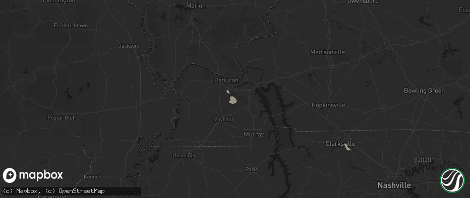 Hail map in Symsonia, KY on July 17, 2026