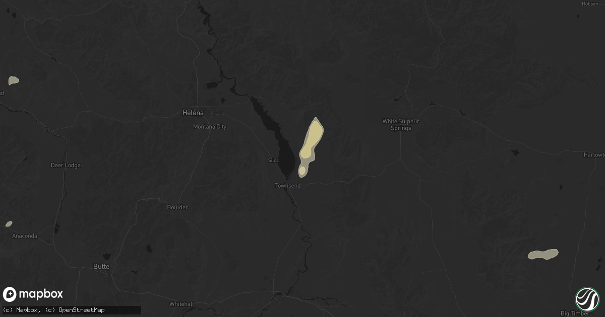 Hail map in Townsend, MT on July 17, 2026