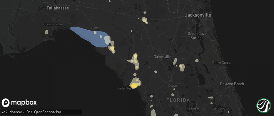 Hail map in Trenton, FL on July 17, 2026