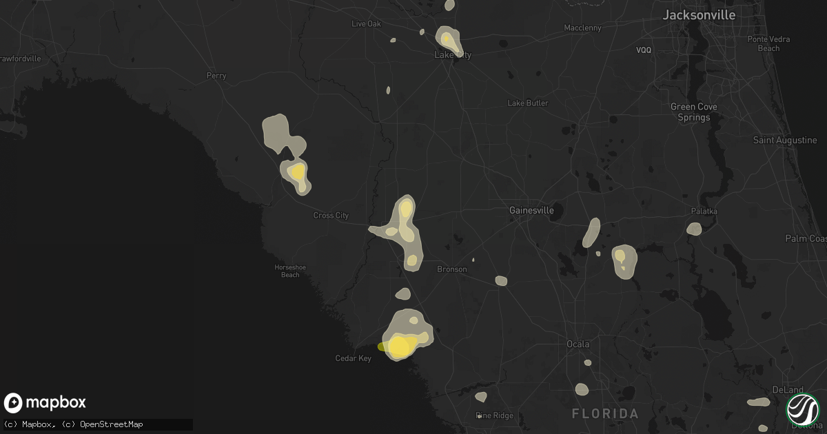 Hail map in Trenton, FL on July 17, 2026