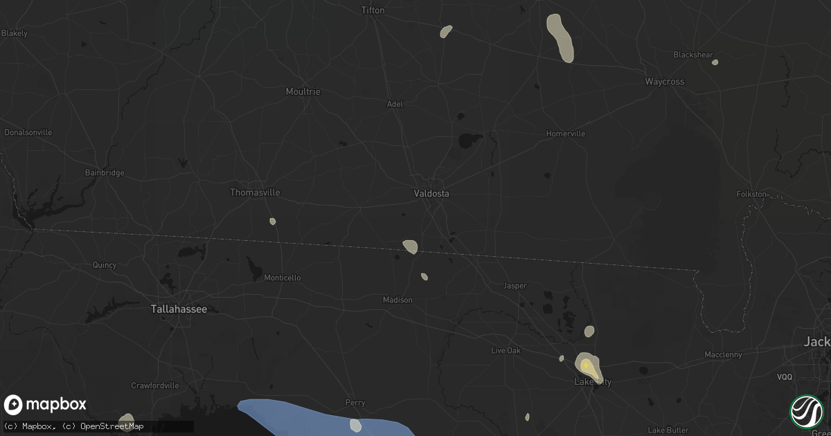 Hail map in Valdosta, GA on July 17, 2026